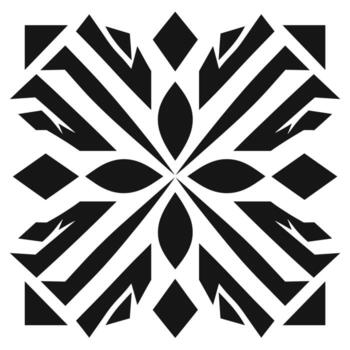Geometric black and white pattern with intricate shapes and sharp angles suitable for modern design vector