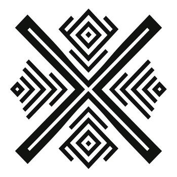 intrincado geométrico diseño presentando negrita negro líneas y patrones para artístico expresión vector