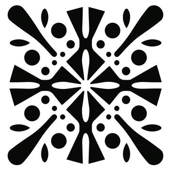 Black and white symmetrical design featuring abstract shapes and patterns for artistic purposes vector