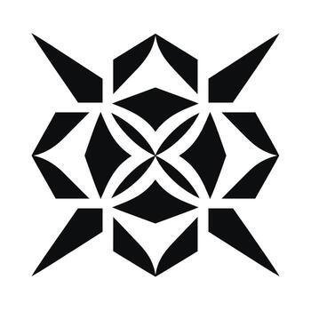 Intricate geometric pattern design featuring symmetrical shapes and sharp angles vector