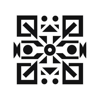 Geometric black and white design featuring symmetrical patterns and shapes for decorative use vector