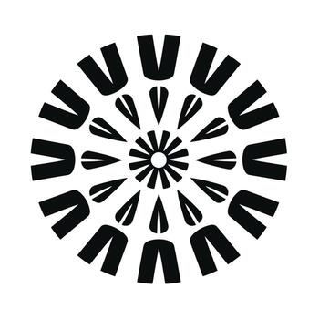 Geometric design featuring symmetrical shapes arranged in a circular pattern vector