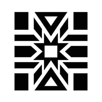 Geometric black and white pattern with sharp angles and symmetrical design vector