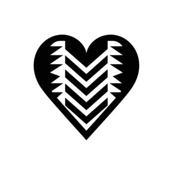 corazón símbolo con geométrico patrones representando amor y conexión en un moderno estilo vector