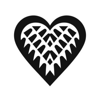 creativo corazón diseño con geométrico patrones representando amor y conexión vector