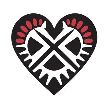 único corazón diseño presentando intrincado patrones y negrita colores exhibiendo creatividad y arte vector