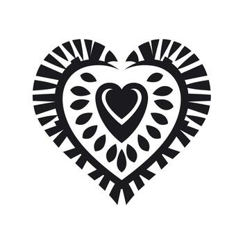 Intricate heart design featuring layered patterns and shapes vector