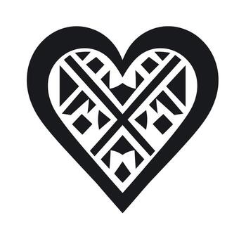 Artistic black heart design with intricate patterns showcasing creativity and style vector