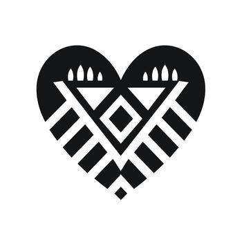Geometric heart design with intricate patterns and shapes vector