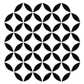 Geometric pattern featuring black shapes arranged in a repeating design for creative projects vector