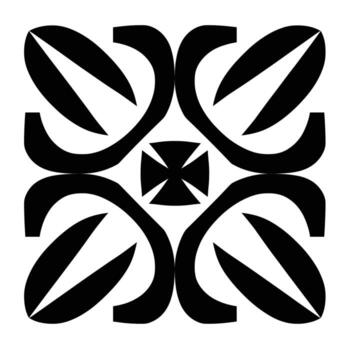 Intricate black and white geometric pattern featuring overlapping shapes and lines vector