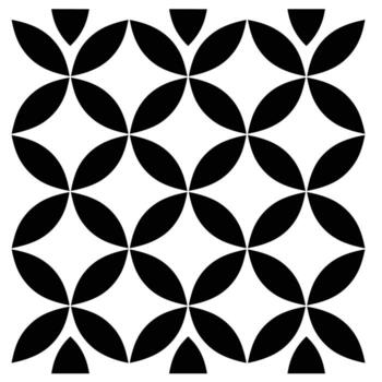 Black and white geometric pattern with overlapping shapes on a white background vector