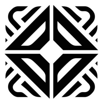 Intricate geometric design with sharp lines and symmetrical patterns in bold black color vector