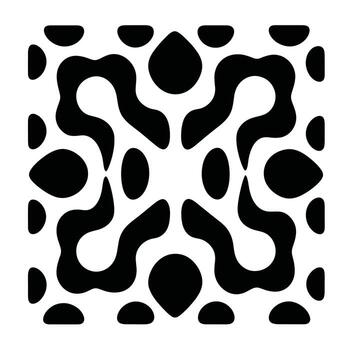 Abstract black and white pattern with organic shapes and flowing forms on a light background vector