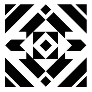Black and white geometric pattern with intricate shapes and lines vector