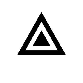 Black and white geometric triangle design with nested shapes creating a striking visual effect vector