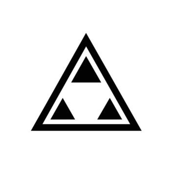 único geométrico triángulo diseño presentando negro formas en un blanco antecedentes vector
