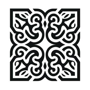 Intricate black and white abstract design displaying flowing patterns and shapes vector