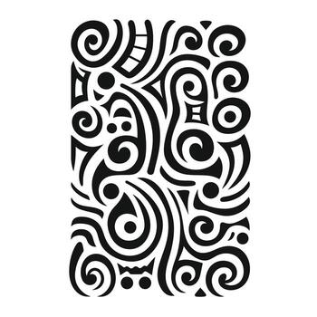 Intricate patterns of swirling lines create a dynamic composition in black and white colors vector