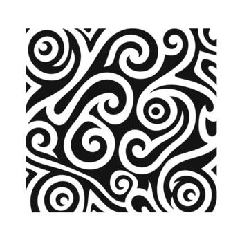 Abstract swirling pattern in black and white with intricate designs and shapes vector