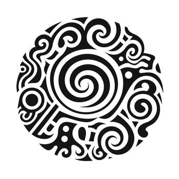 Unique black spiral design with intricate patterns showcasing nature's elements vector
