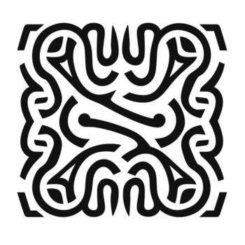 intrincado negro y blanco diseño presentando curvo patrones y líneas vector