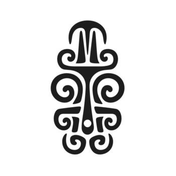 Abstract tribal design featuring intricate patterns and curves in black on a white background vector