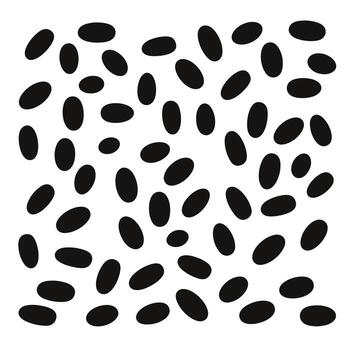 Various black shapes scattered across a white background creating a visually engaging pattern vector