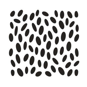 Black oval shapes arranged in a random pattern on a white background vector