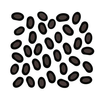 Unique arrangement of abstract black oval shapes on a white background in a simple design vector