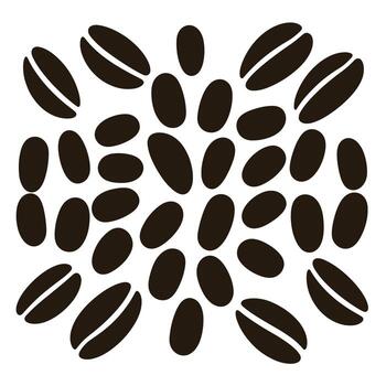 café frijoles arreglado en un decorativo modelo en un blanco antecedentes vector