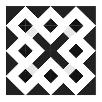 Abstract geometric pattern with black and white shapes creating a striking design vector