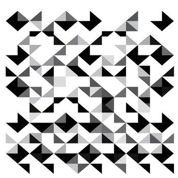 Abstract black and white geometric pattern with various shapes and angles vector