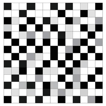 Complex pattern of black and white squares creates a visually engaging design in modern art vector