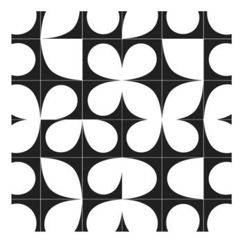 Intricate black and white geometric pattern showcasing repeating shapes and designs vector