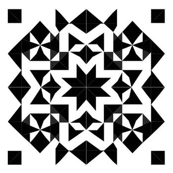 Intricate geometric black and white pattern showcasing symmetrical design elements vector