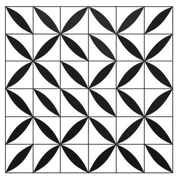 geométrico modelo presentando negro formas arreglado en un simétrico diseño en un blanco antecedentes vector