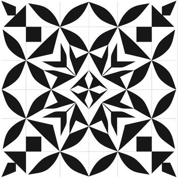 Intricate geometric pattern in black and white with modern design elements vector