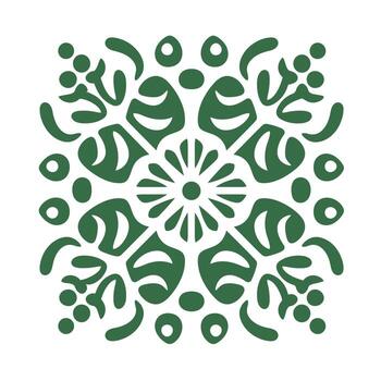 Floral pattern design featuring symmetrical botanical elements and intricate shapes vector