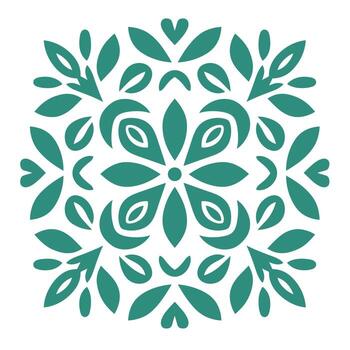 vibrante floral diseño presentando simétrico patrones y formas en un blanco antecedentes vector