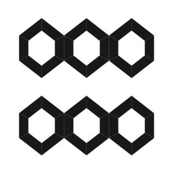 Modern black geometric shapes arranged in a repeating pattern on a white background vector