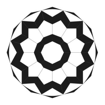 geométrico modelo presentando contrastando negro y blanco formas en un circular arreglo vector