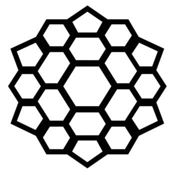 Geometric pattern of interconnected hexagons in a symmetrical design vector