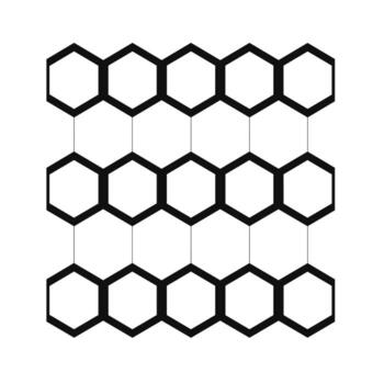 Geometric pattern of hexagons arranged in a grid formation on a white background vector