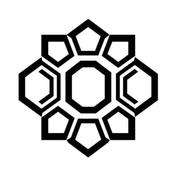 Decorative geometric pattern with hexagonal shapes and a central design vector