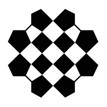 Geometric black and white pattern with hexagonal and square shapes vector