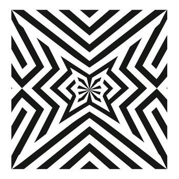 geométrico modelo con negrita negro y blanco líneas creando un óptico espejismo en diseño vector