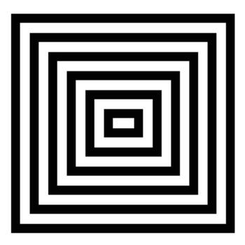 Black and white concentric squares creating a bold geometric pattern for visual interest vector