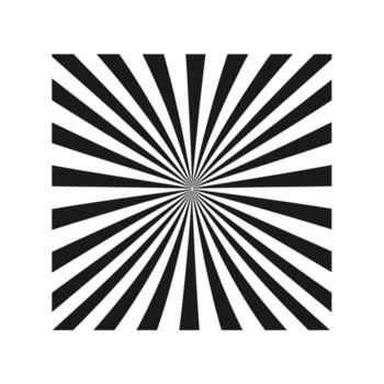 Black and white radial pattern creating a striking optical illusion effect vector