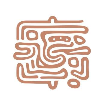 Abstract geometric pattern in earthy tones inspired by ancient symbols and designs vector